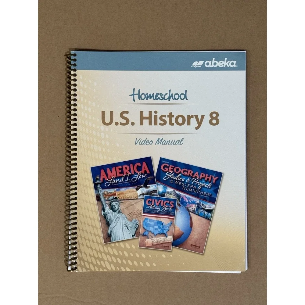 Abeka Homeschool U.S. History 8 Video Manual 2022 Brand New